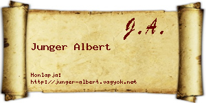 Junger Albert névjegykártya